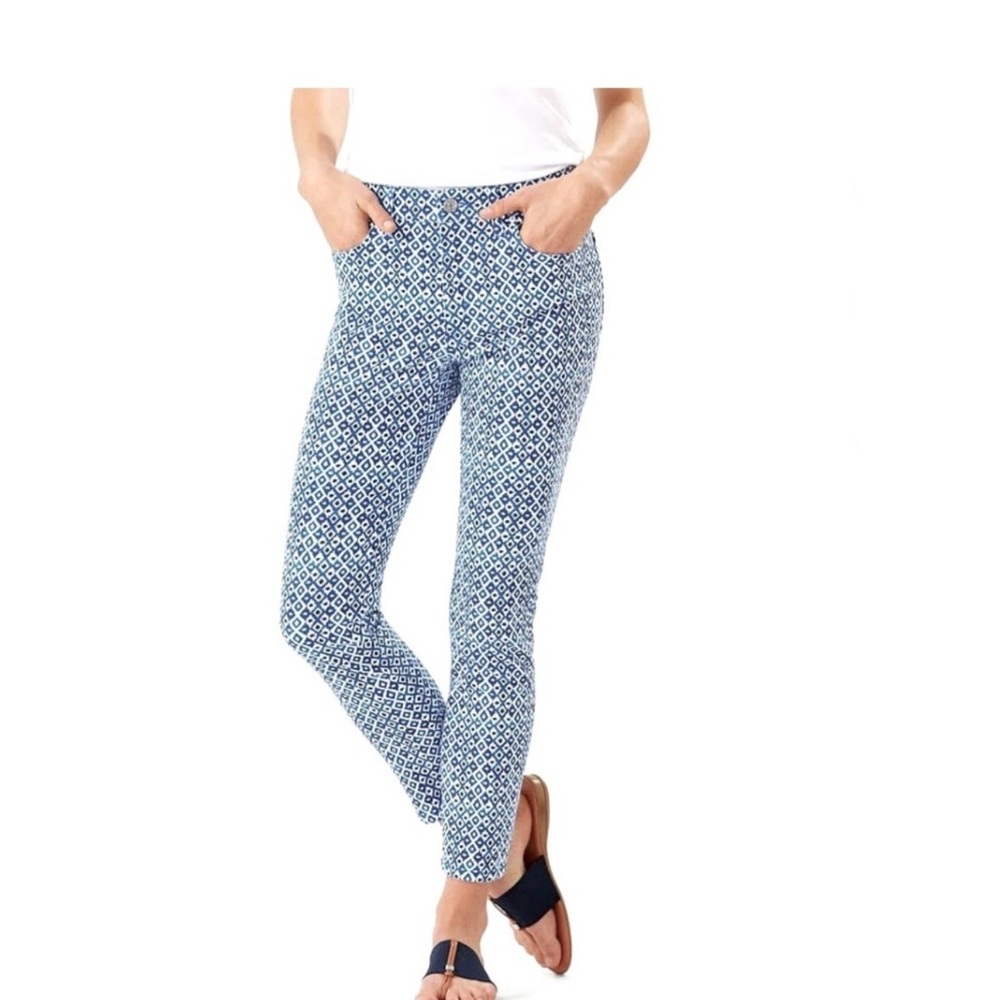 Tommy Bahama Blue and White Geometric Print Pants